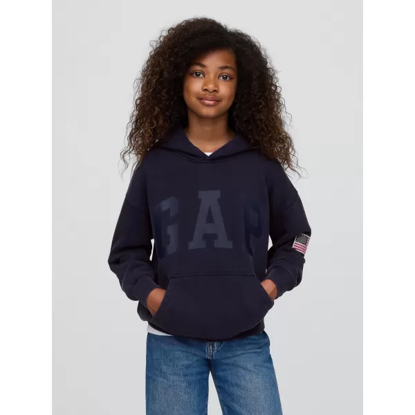  Otroški pulover GAP LOGO PULLOVER HOODIE 782130-00 MORNARIŠKA UNIFORMA 