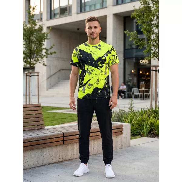  Moška vrhunska majica s kratkimi rokavi ALTISPORT VOJ/ALM131TR01 FLUO RUMENA/ČRNA 