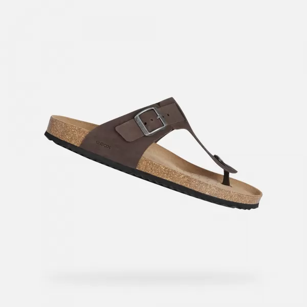  Moški copati GEOX SANDAL GHITA G002573 TEMNO RJAVA 