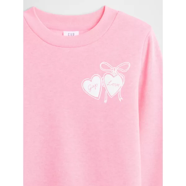  Otroški pulover GAP CREW SWEATSHIRT 839149-05 NEON ROZA VRTNICA 