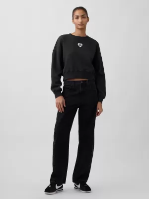 Ženski pulover GAP CREW CROP SWEATSHIRT 852831-01 NOČ BREZ MESECA