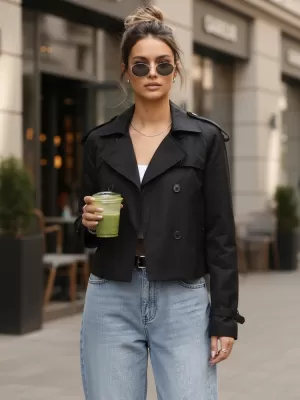 Ženski plašč DSTREET NY0770 ČRNA