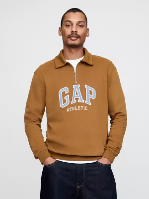 Moški pulover GAP POLO HALF ZIP SWEATSHIRT 744734-00 SVETLO RJAVA