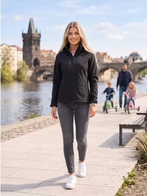 Ženska softshell jakna ALTISPORT NoPrint NP/ALW945 EBENOVINASTO SIVA