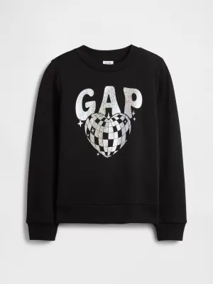 Otroški pulover GAP CREW SWEATSHIRT 839149-07 DISKO KROGLA SREBRNA