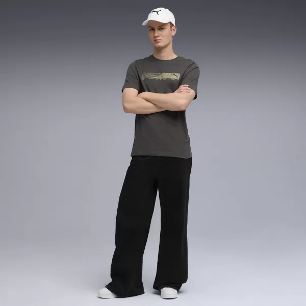  Moška majica s kratkimi rokavi PUMA TECH GRAPHIC TEE 688227-44 TEMNO SIVA 