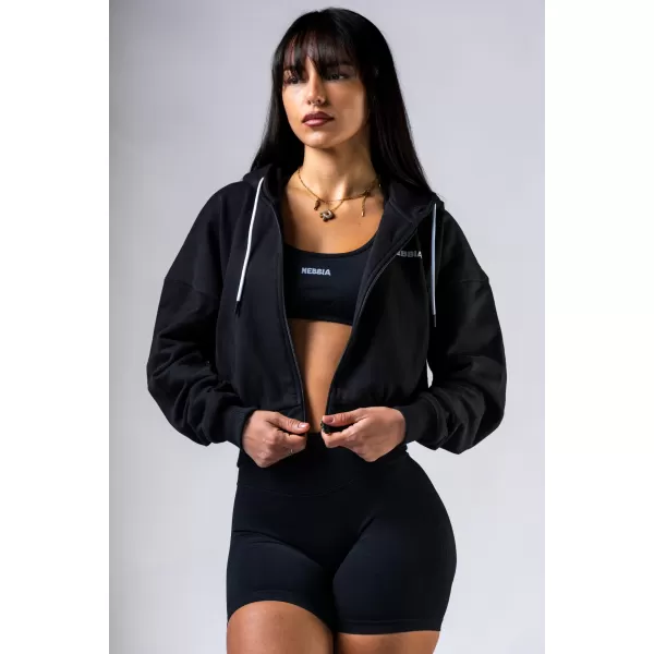  Pulover s kapuco na zadrgo POWER 895 BLACK Nebbia 