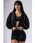 Pulover s kapuco na zadrgo POWER 895 BLACK Nebbia