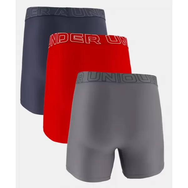  Moške boksarice UNDER ARMOUR UA PERFORMANCE TECH - SOLID 6IN - 3PK 1383878-044 SIVA 