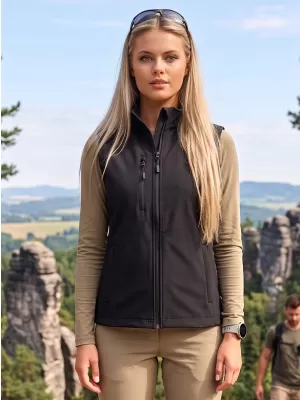 Ženski softshell telovnik ALTISPORT NoPrint NP/ALW965 ČRNA