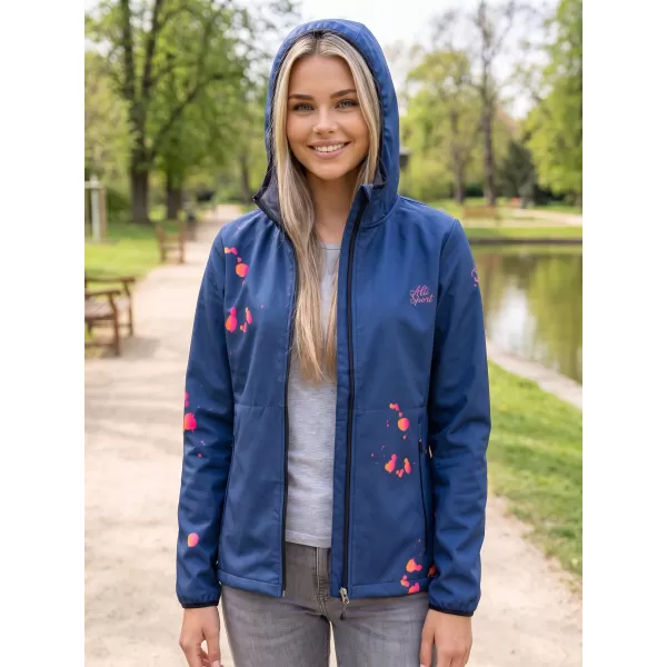  Ženska vrhunska softshell jakna ALTISPORT VOJ/ALW077JACK01 MORNARSKO MODRA/ORANŽNA 