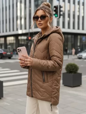 Ženska jakna DSTREET TY5608 RJAVA