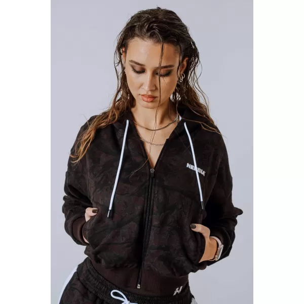  Pulover s kapuco na zadrgo POWER 895 TEMNO RJAV CAMO Nebbia 