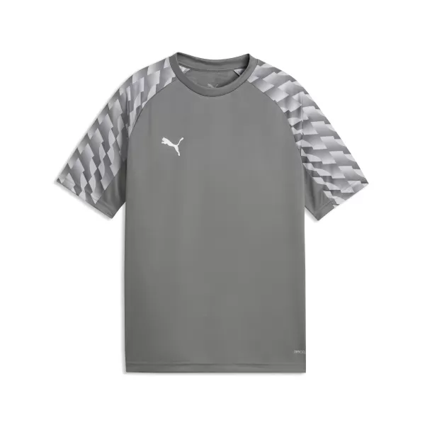  Otroška majica s kratkimi rokavi PUMA TEAMLIGA26 JERSEY JR 659723_13 FLAT MEDIUM GRAY/ RAVNO SREDNJE SIVA/PUMA BELA 