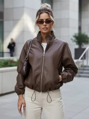 Ženska jakna DSTREET TY5596 RJAVA