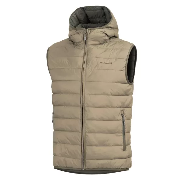  Telovnik PENTAGON AURORA 2.0 PUFFER HOODED VEST K04011-2.0 KAKI 