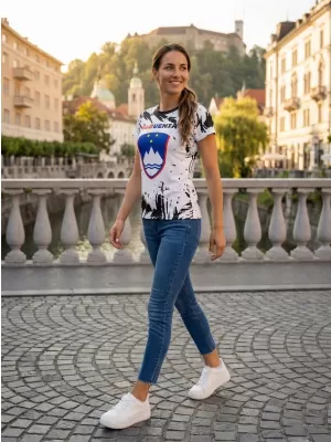 Ženska vrhunska majica s kratkimi rokavi ALTISPORT VOJ/ALW036SI/TR01 ABSTRAKCIJA