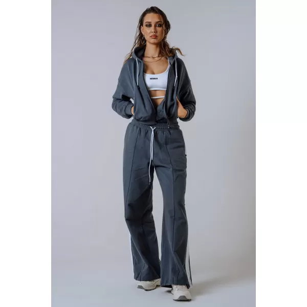  Pulover s kapuco na zadrgo POWER 895 SIVA Nebbia 