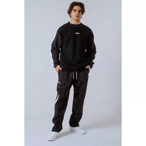  Pulover s kapuco sproščenega kroja POWER 903 TEMNO RJAV CAMO Nebbia 