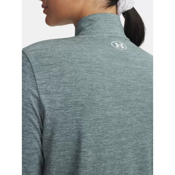  Ženska majica s kratkimi rokavi UNDER ARMOUR TECH 1/2 ZIP- TWIST 1384225-587 MODRA 