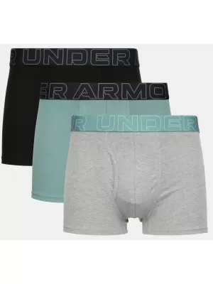 Moške boksarice UNDER ARMOUR M UA PERF COTTON 3IN - 3PK JASPIS MODRA