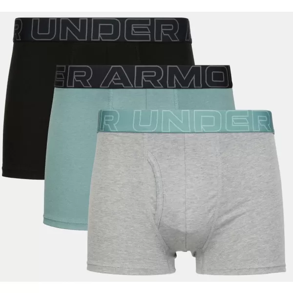 Moške boksarice UNDER ARMOUR M UA PERF COTTON 3IN - 3PK JASPIS MODRA 