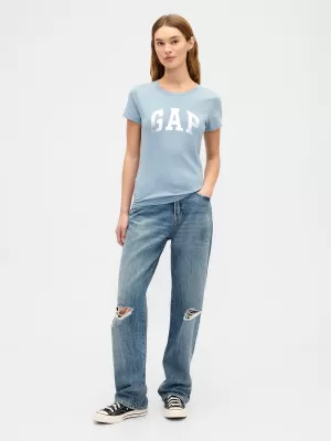 Ženska majica s kratkimi rokavi GAP LOGO TEE 843334-00 ELITNO MODRA