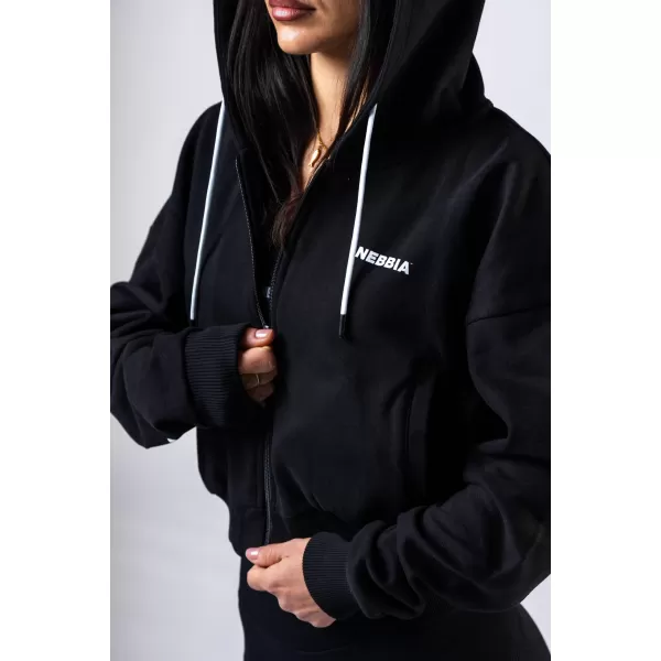  Pulover s kapuco na zadrgo POWER 895 BLACK Nebbia 