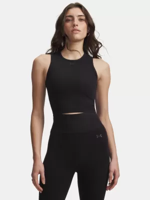 Ženski brezrokavnik UNDER ARMOUR SEAMLESS COTTON HAND TANK 6011132-008 ČRNA