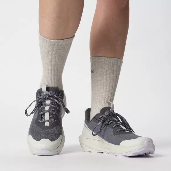  Ženski čevlji SALOMON ELIXIR ACTIV GTX W L47526500 INDIJSKO ČRNILO/LEDENIŠKO SIVA/CVETNI LISTI ORHIDEJE 