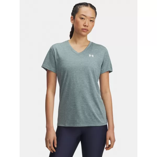  Ženska majica s kratkimi rokavi UNDER ARMOUR TECH SSV- TWIST 1384227-587 MODRA 