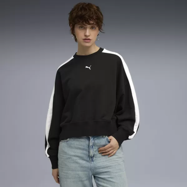  Ženski pulover PUMA T7 OVER-OVERSIZED CREW 633439-01 ČRNA PUMA 