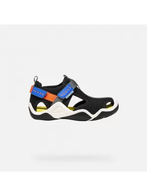 Sandale za fante GEOX WADER J1530A00014C0038 ČRNA
