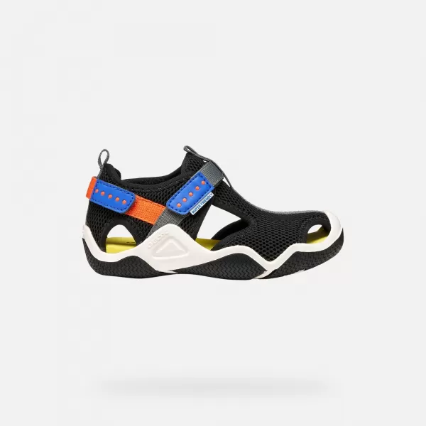  Sandale za fante GEOX WADER J1530A00014C0038 ČRNA 