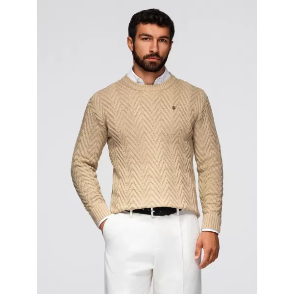  Moški pulover OMBRE OM-SWSW-0147 PESEK 