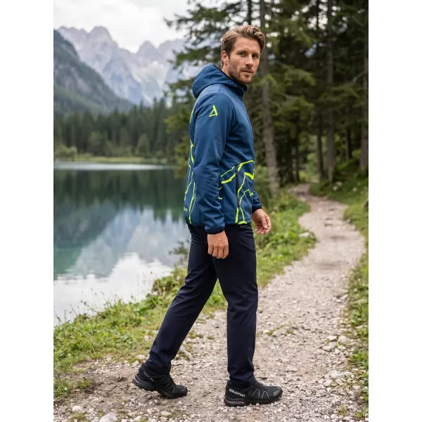  Moška vrhunska softshell jakna ALTISPORT VOJ/ALM073JACK01 MORNARSKO MODRA/NEONSKO RUMENA 