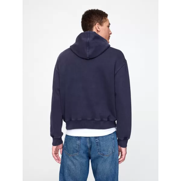  Moški pulover GAP PATCHWORK LOGO PULLOVER HOODIE 745196-00 MORNARIŠKA UNIFORMA 