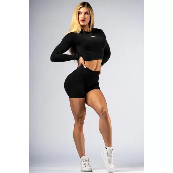  Brezšiven kratki top z dolgimi rokavi POWER 892 BLACK Nebbia 