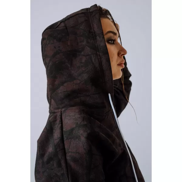  Pulover s kapuco na zadrgo POWER 895 TEMNO RJAV CAMO Nebbia 