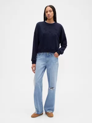 Ženski pulover GAP LOGO SWEATSHIRT 799280-01 MORNARIŠKA UNIFORMA