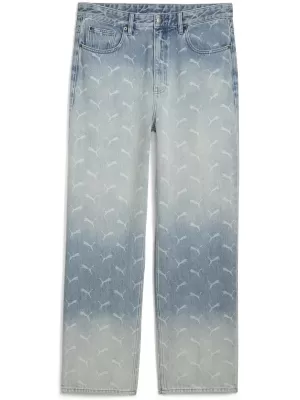 Moške hlače PUMA ROCKY LASER MONOGRAM DENIM 633428-01 ZBLEDEL DENIM/AOP