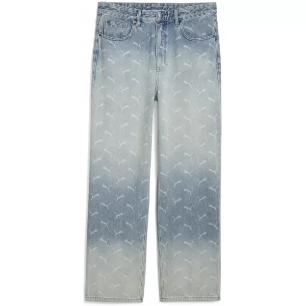  Moške hlače PUMA ROCKY LASER MONOGRAM DENIM 633428-01 ZBLEDEL DENIM/AOP 