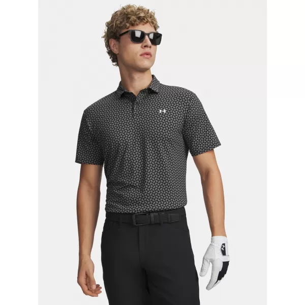  Moška majica s kratkimi rokavi UNDER ARMOUR T2G PRINTED POLO 6012304-001 ČRNA 