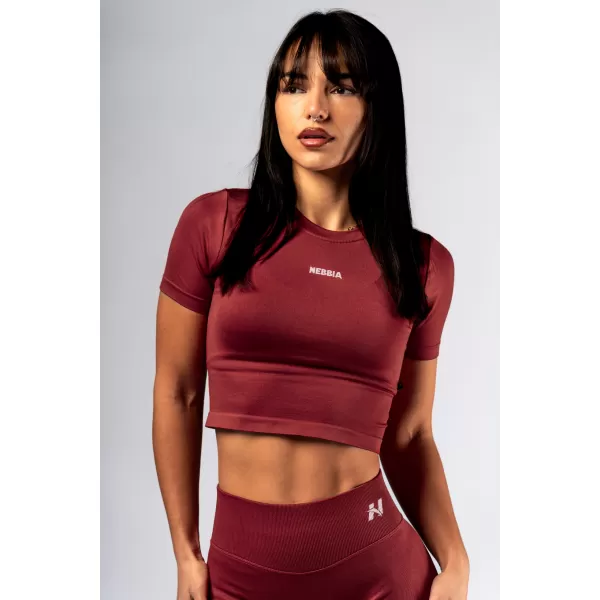 Brezšiven crop top s kratkimi rokavi POWER 891 RED Nebbia 