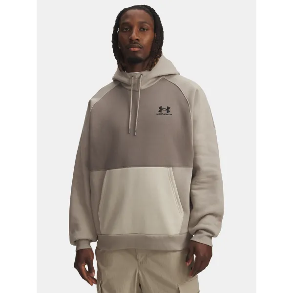  Moški pulover UNDER ARMOUR ICON HW COLORBLOCKED HDY 6009390-203 RJAVA 