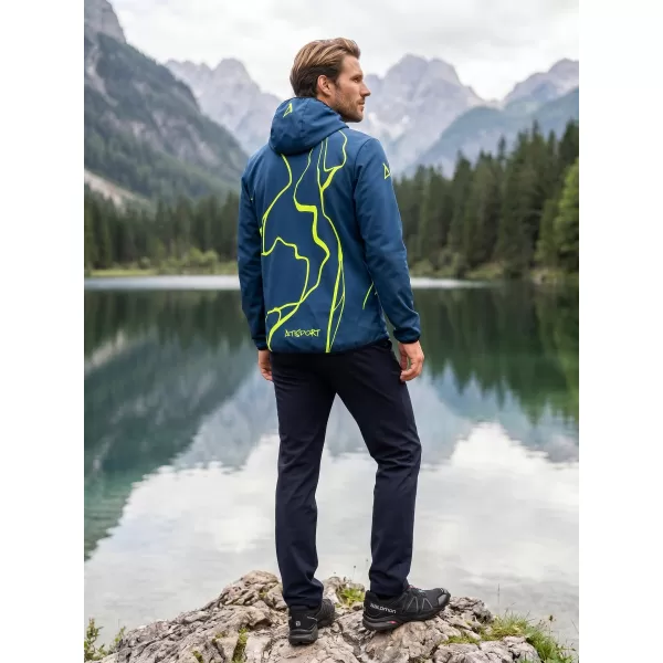 Moška vrhunska softshell jakna ALTISPORT VOJ/ALM073JACK01 MORNARSKO MODRA/NEONSKO RUMENA 