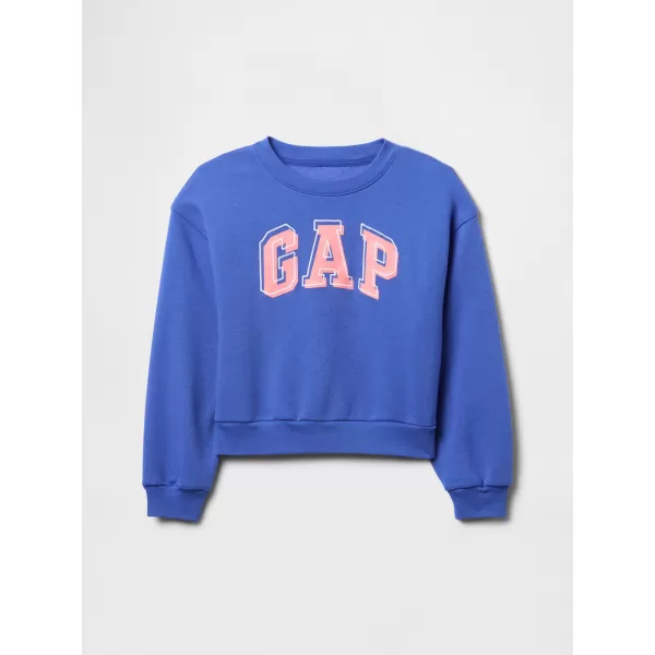  Otroški pulover GAP LOGO WEDGE NECK SWEATSHIRT 746173-01 BLEŠČEČE MODRA 