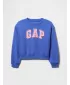 Otroški pulover GAP LOGO WEDGE NECK SWEATSHIRT 746173-01 BLEŠČEČE MODRA