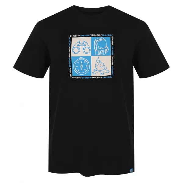  Moška majica s kratkimi rokavi HUSKY TEE SQUARE M ČRNA 