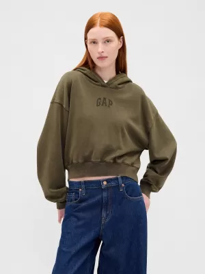 Ženski pulover GAP LOGO PULLOVER HOODIE 841725-13 PRANJE ČRNEGA MAHU